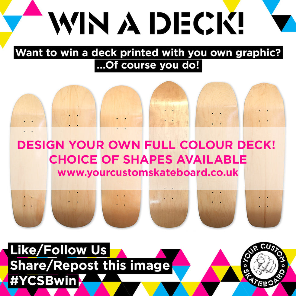 Win, custom Skateboard with your own graphic!